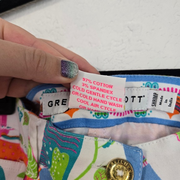 Gretchen Scott  Multi Color Elephant Print High Rise Pants Size XXS - Picture 5 of 6